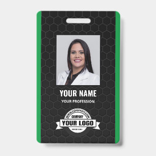 Badge Employé personnalisé - Photo, code-barres, logo, b