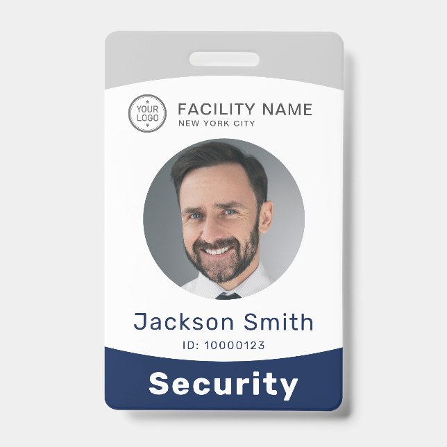 Badge employé personnalisé photo et nom moderne (Avant)