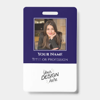 Badge Employé personnalisé, Photo, Nom, Fonction, Logo, 