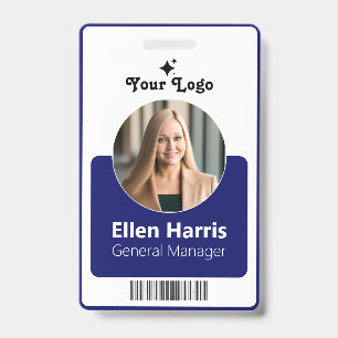 Badge Employé personnalisé   Photo, Titre du travail, QR