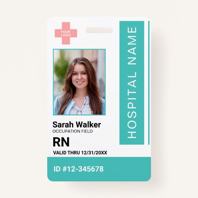Badge Employé photo d'identité Médicale Personnel hospit (Devant)