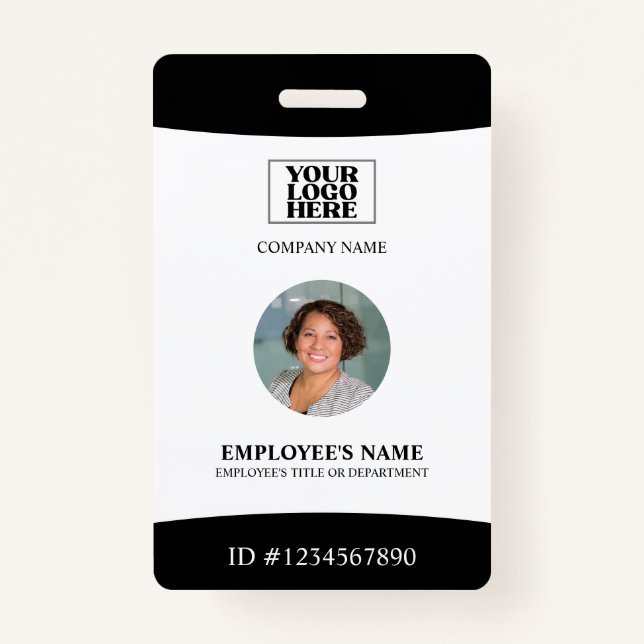 Badge Employé photo du logo de l'entreprise (Devant)