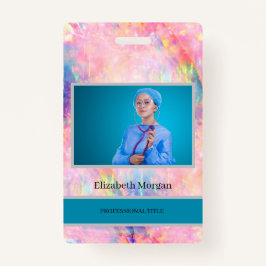Badge Employé Photo Holographique Opal Ombre tendance