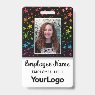 Badge Employé Professionnel Photo Paillettes Arc-e
