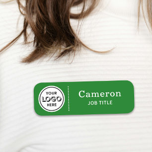 Badge employé vert de logo d'entreprise moderne