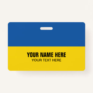 Badge en plastique avec drapeau ukrainien