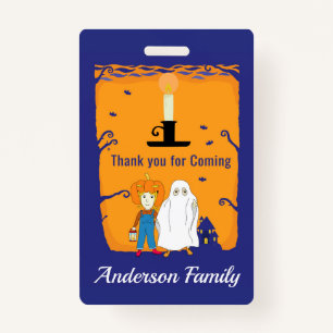 Badge Enfant Halloween Anniversaire Merci