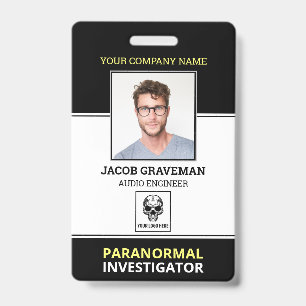 Badge Enquêteur Paranormal Employé Photo ID Sécurité