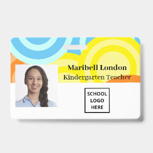 Badge Enseignant de maternelle Coloré