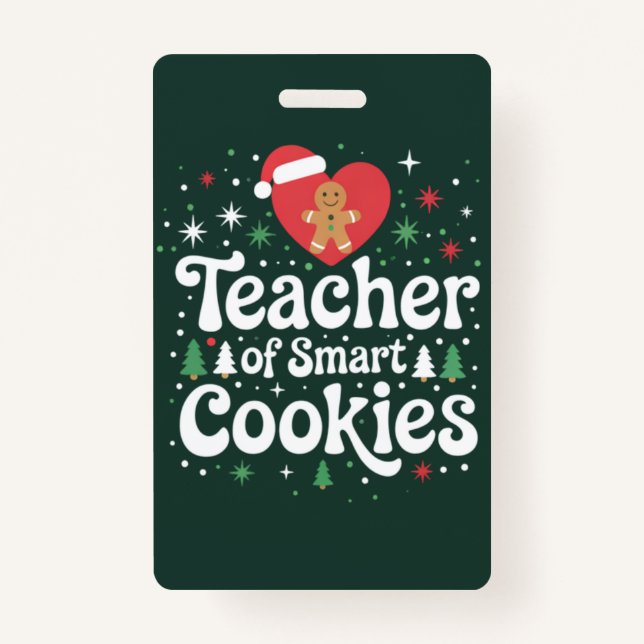 Badge Enseignant De Noël Des Cookies Intelligents (Devant)