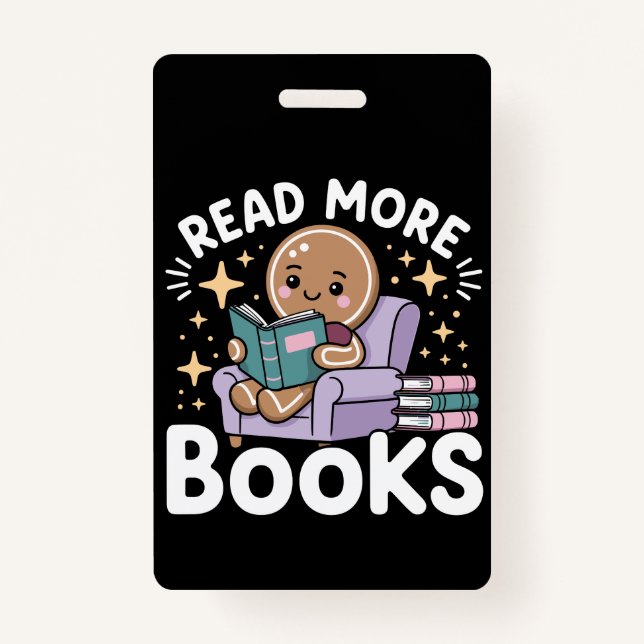 Badge Enseignant de Noël Lire plus Livres Drôle (Devant)
