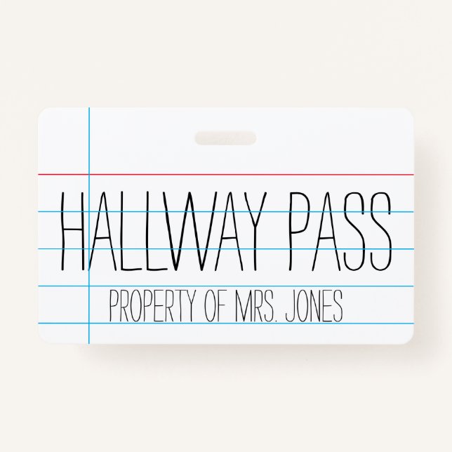 Badge Enseignant - Passe du couloir (Devant)