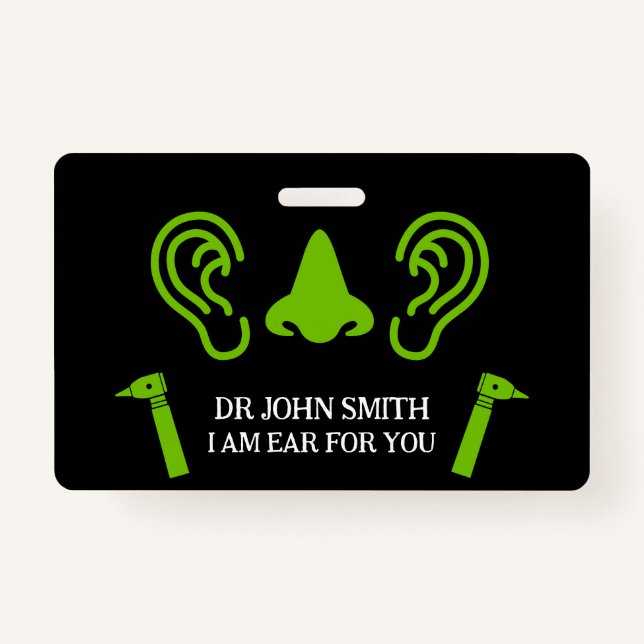 Badge ENT Otolaryngologie Otorhinolaryngologue (Devant)