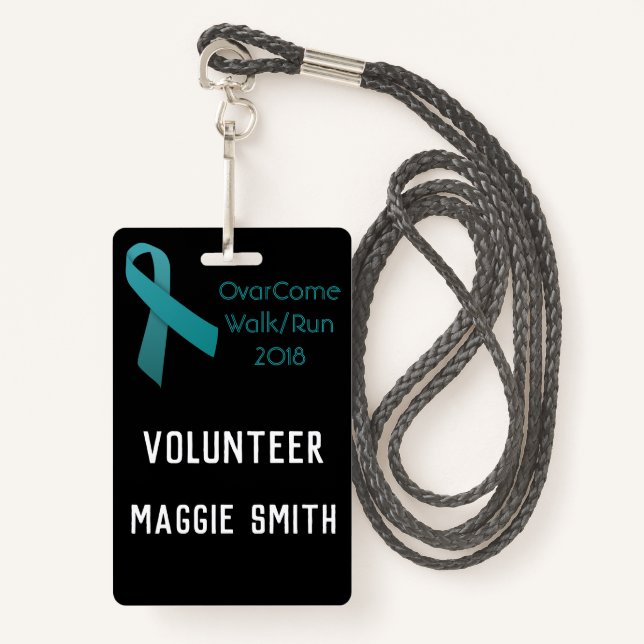 Badge entièrement personnalisable sur le cancer de (Devant avec lanière)