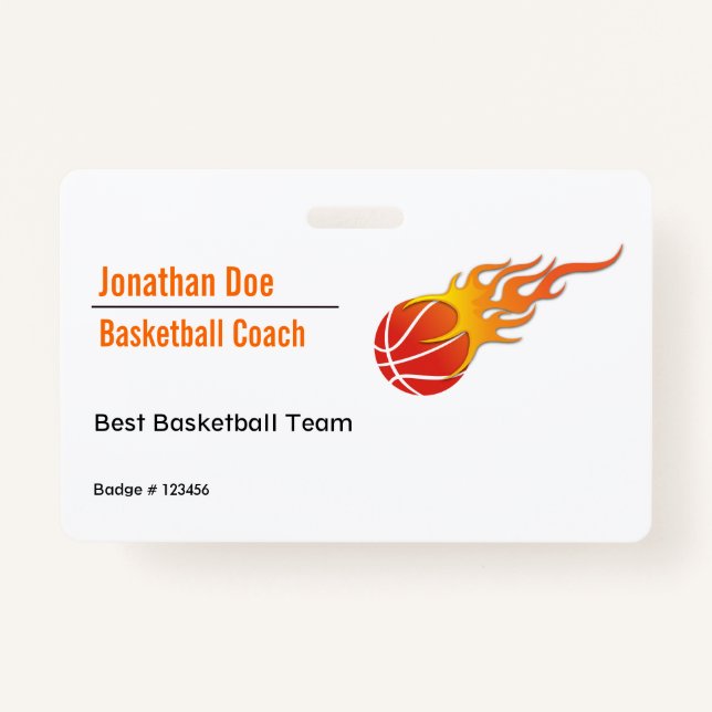 Badge Entraîneur de basket-ball (Devant)