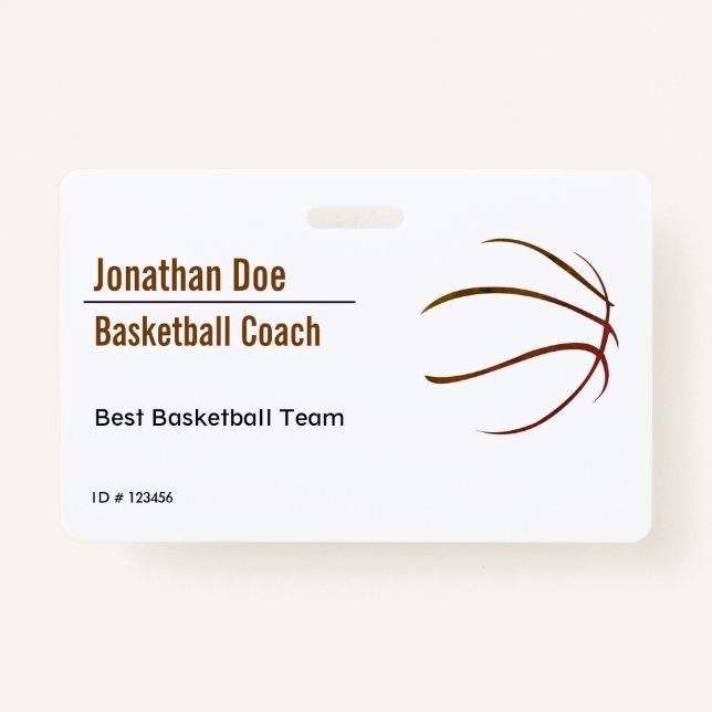 Badge Entraîneur de basket-ball (Devant)