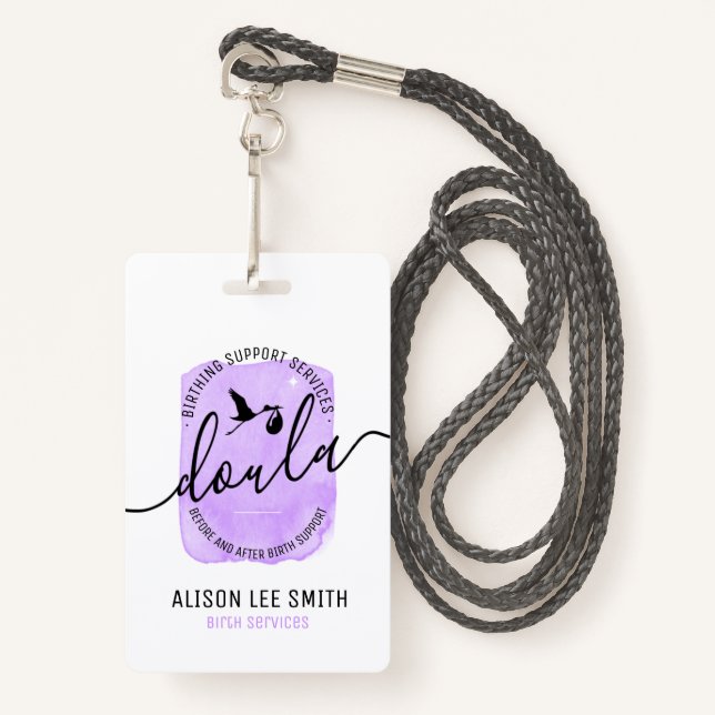 Badge Entraîneur de naissance de Doula (Devant avec lanière)