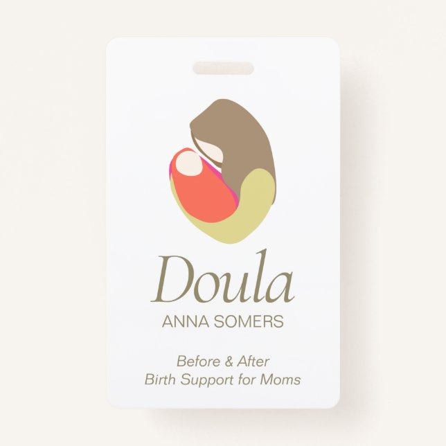 Badge Entraîneur de naissance Doula sage-femme mère et b (Devant)