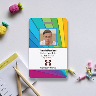 Badge Entreprise Abstraite Moderne Id Employé Arc-en-c