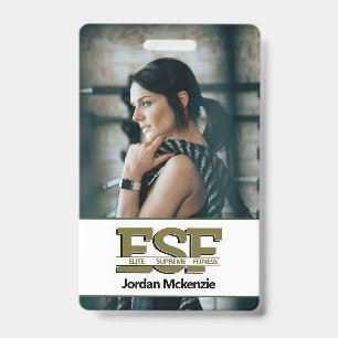 Badge Entreprise de Fitness Logo Monogramme Entraîneur
