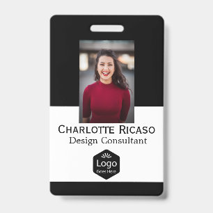 Badge Entreprise de logo personnalisé Rouge Blanc Noir