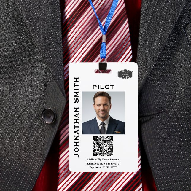 Badge Entreprise de photo d'identité Sécurité ID Code QR (Créateur téléchargé)