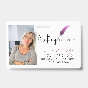 Badge Entreprise de photos notariales modernes rose et b