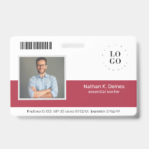 Badge Entreprise de sécurité de carte d'identité de phot