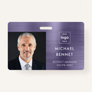 Badge Entreprise moderne Metallic Purple ID photo