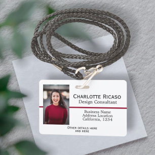 Badge Entreprise personnalisée Rouge Blanc Noir