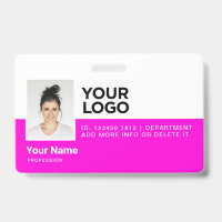 Entreprise Rose Employé Moderne Photo Identificati