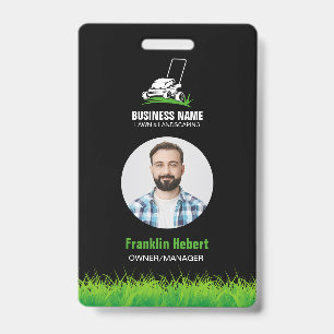 Badge Entretien de pelouse et aménagement paysager noir