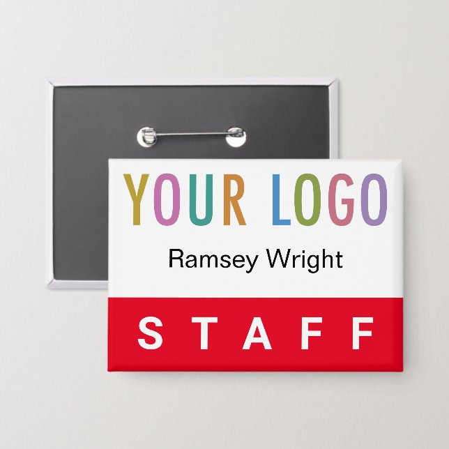 Badge Épingle rouge Nom du dossier Bouton d'insigne avec (Recto/Verso)