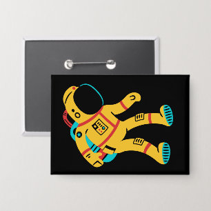 Badge Épinglette rectangulaire de l'astronaute mignon de