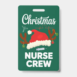 Badge Équipe de Noël des infirmières Chapeau de Santa Xm