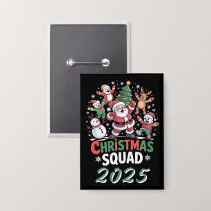 Badge Équipe de Noël personnalisée Famille Santa 2025