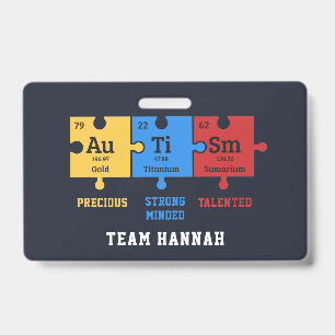 Badge Équipe de puzzles pour la sensibilisation à l'auti