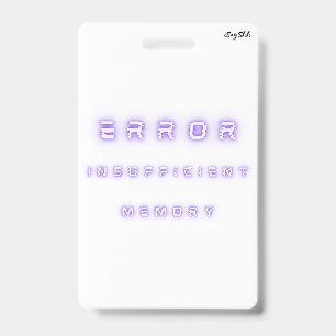 Badge erreur mémoire insuffisante