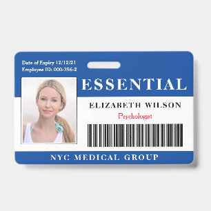 Badge Essentiel Photo ID moderne d'employé