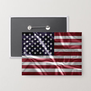 Badge États-Unis Drapeau rouge, Blancs, Bleu étoilé