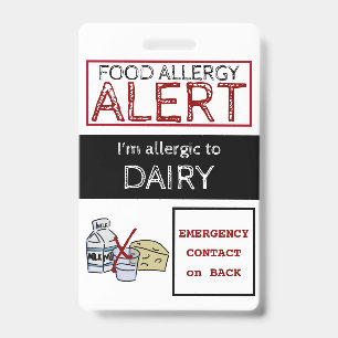 Badge Étiquette Alerte aux allergies pour les aliments l