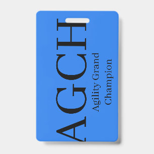 Badge Étiquette de Chenil Grand Champion d'Agilité