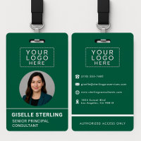 Étiquette de nom de logo de pièce d'identité photo