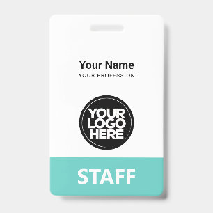 Badge Étiquette de personnel avec nom de l'employé et lo