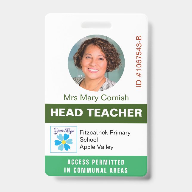 Badge Étiquette d'identification du nom de l'enseignant, (Avant)