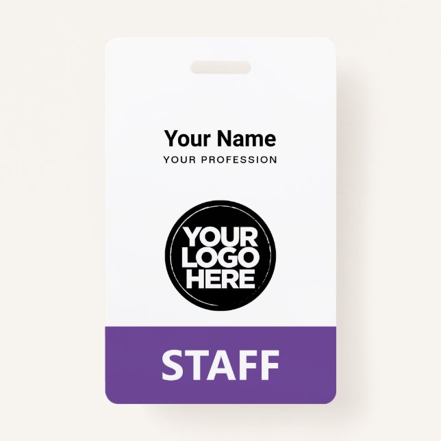 Badge Étiquette du personnel du logo commercial clair vi (Devant)