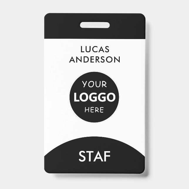 Badge Étiquette Nom de l'employé Numéro du logo de l'ent (Front)