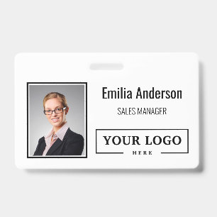 Badge Étiquette personnalisée avec logo d'entreprise, co