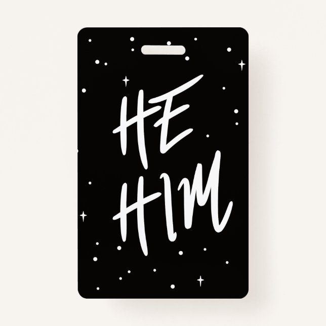 Badge Étoiles Il/Lui Pronounes (Devant)