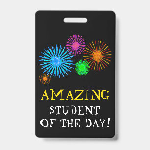 Badge "ÉTUDIANT EXTRAORDINAIRE DU JOUR !" + Insigne de